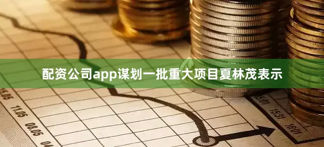 配资公司app　　谋划一批重大项目　　夏林茂表示